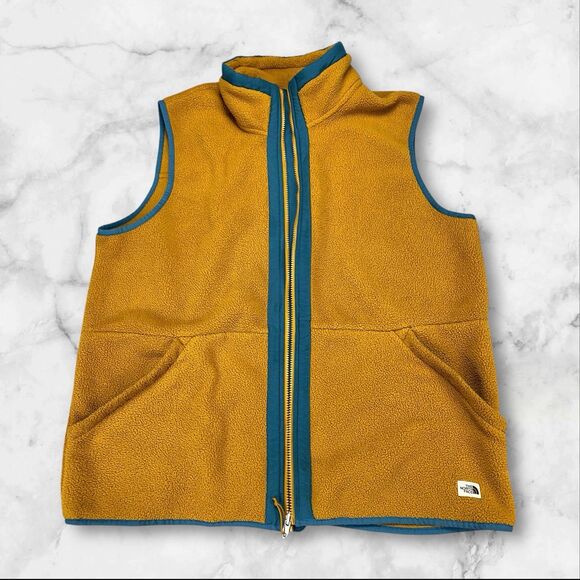 The North Face Carbondale Vest Adult X-Large Yellow Fleece Full Zip - Picture 1 of 13